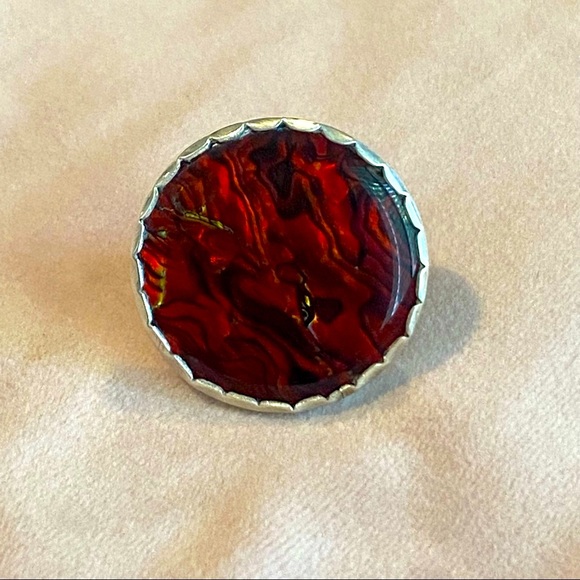 Hand Crafted Jewelry - Sterling Silver and Abalone Shell Ring - HANDMADE!